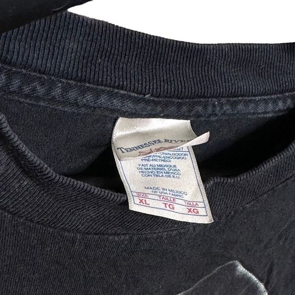 00s Y2K Tennessee River Grim Reaper Baggy Skater Black Tee - Picture 4 of 4